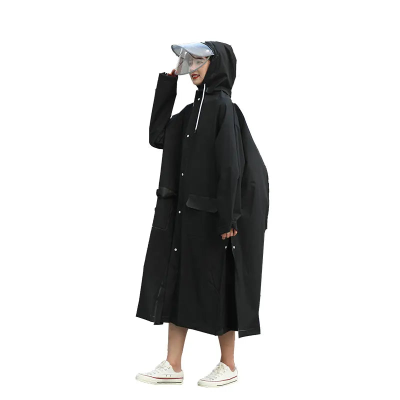 New Verson Waterproof Custom Raincoat Adult EVA Windproof Impermeable Para Lluvia Double Brim Hooded Eco-friendly Main image