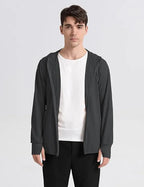 Men's UPF 50+ Sun Protection Outdoor Lightweight Full Zip Hoodie Rain Jacket Long Sleeve Fishing Hiking Performance Shirt