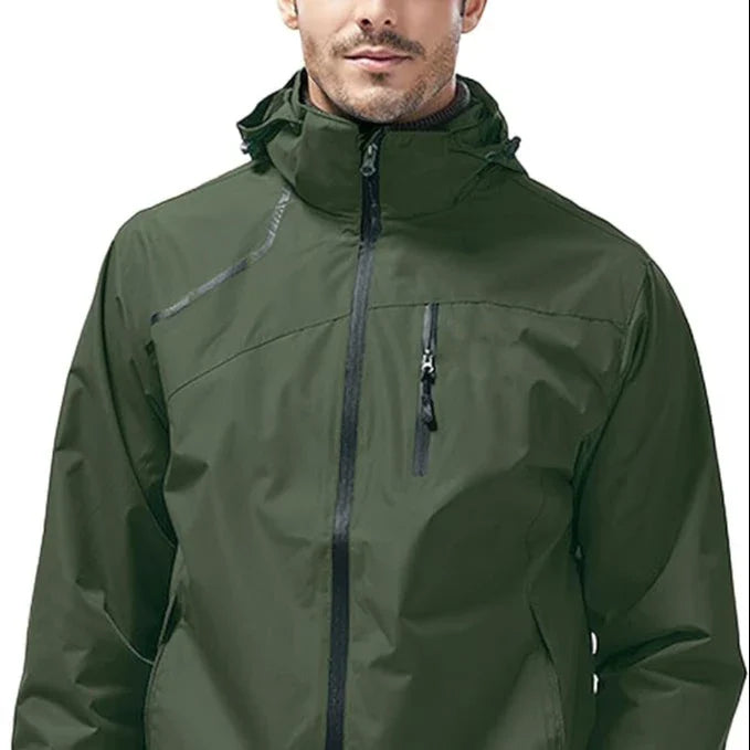 Lightweight Polyester Rainwear Men Waterproof Windproof Hooded Jacket Hiking Cycling Travel Customizable Size Logo Decoration
