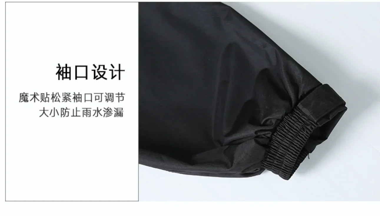 Black Double-layer Polyester Pongee Textile Full Body Rainstorm Proof Takeaway Duty Fishing Cycling Split Raincoat Suit