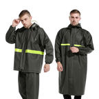 Knitted Fabrics PVC Rain Coats Rain Pants  Breathable  Raincoat Wholesalers Green Reflective Motorcycle Raincoat for Outdoor