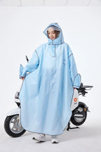 Modern Design Adult Boys and Girls  EVA Long Raincoat Backpack Waterproof Windproof for Outdoor Touring Travel Electric Bicycle