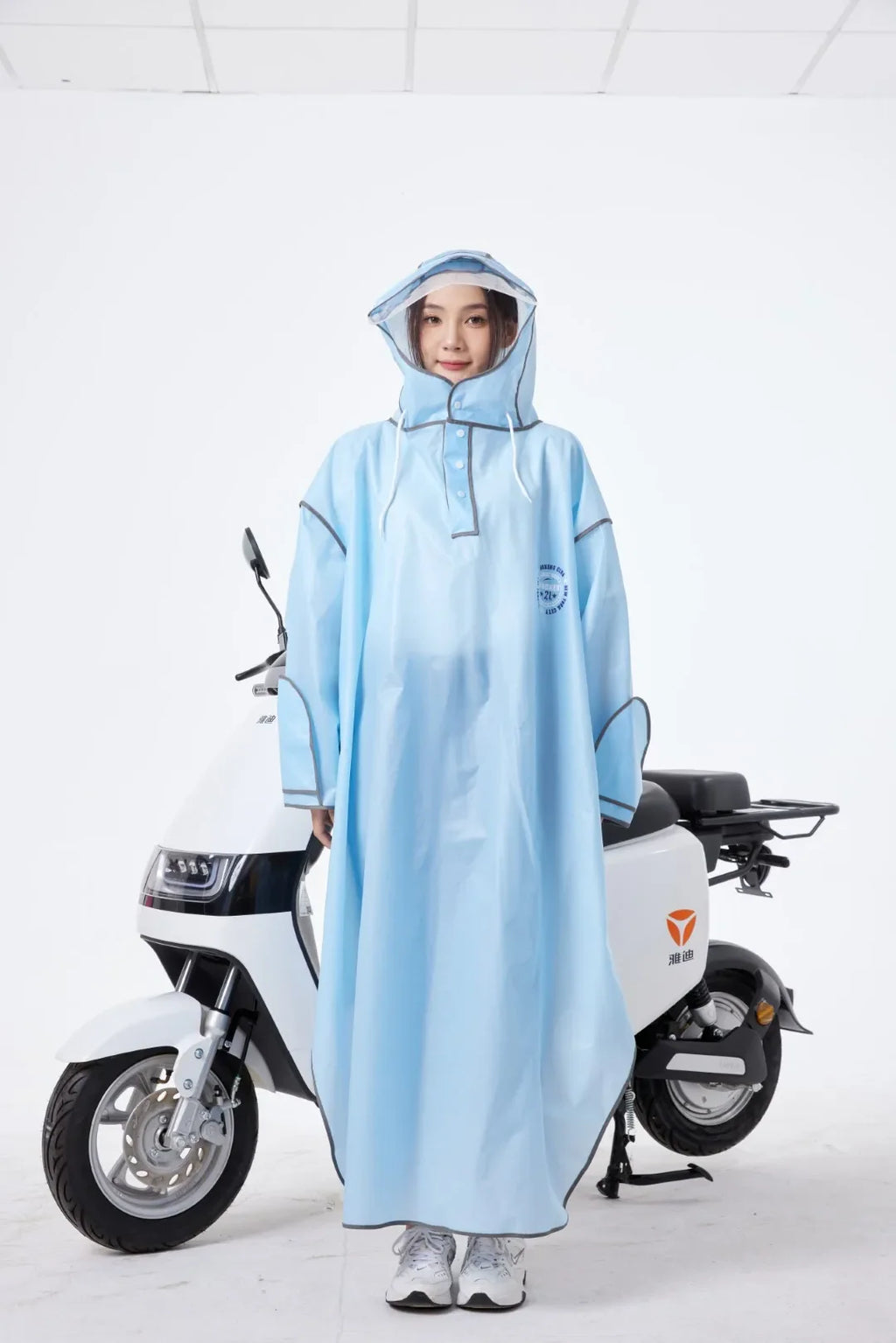 Modern Design Adult Boys and Girls  EVA Long Raincoat Backpack Waterproof Windproof for Outdoor Touring Travel Electric Bicycle