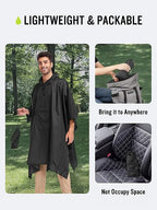 Hooded Rain Poncho XXL Raincoat Jacket for Cycling Custom Logo Printed Waterproof Camping 100% Polyester for Men & Women