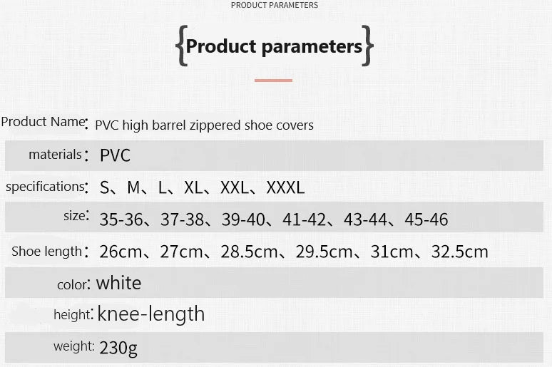 PVC Shoe Cover With High Barrel  Elastic Band Waterproof and Thickened Sole Wear-resistant Rain Proof  Shoe Cover Secondary image