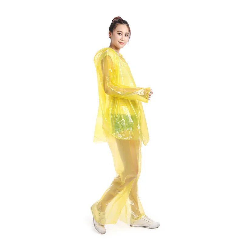 High Disposable PE Raincoat Suit Transparent Plastic Poncho Windproof Waterproof Features XXL XL XXXL 4XL Tours Girls EVA One Main image