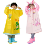High Quality Eva Children's  Cartoon Waterproof Raincoat  Poncho Student Rainwear Outdoor Schoolbag for Kids Girls Wholesale