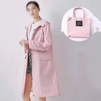 Girls' Modern Design Knee-Length Raincoat Jacket PVC PU Waterproof Poncho Hood Weatherproof Fashionable Outdoor Travel XXXL