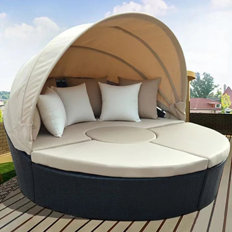 Modern Round Sofa Day Beds Outdoor Furniture Sun Loungers and Sun Beds for Relaxing for Hotels Parks Villas