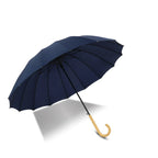 Luxury 23-Inch Oversize Business Umbrella 16K Ribs Japan Style Fashion Wood Handle New Fabric Promotional Advertising Umbrella