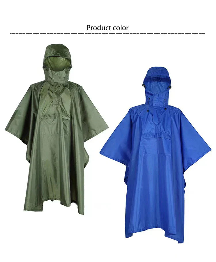 Hot Style Fashion Lightweight Polyester Adult Rain Poncho High Waterproof Rain Gear Coat Outdoors Custom Travel Poncho One