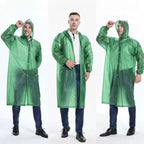 Factory Price Reusable Pvc Hooded Raincoat Waterproof Windproof Long Raincoat Long Rain Jacket