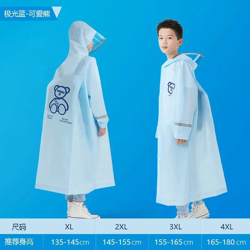 Factory  High Quality Thickened EVA Waterproof Kids Poncho Cartoon Rain Coat for School Children