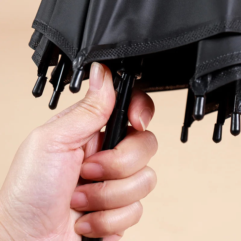 Factory Price Stock Rainbow Umbrella Transparent Long J Handle Promotion Giveway Advertisement Gift Matte Black PVC Umbrella