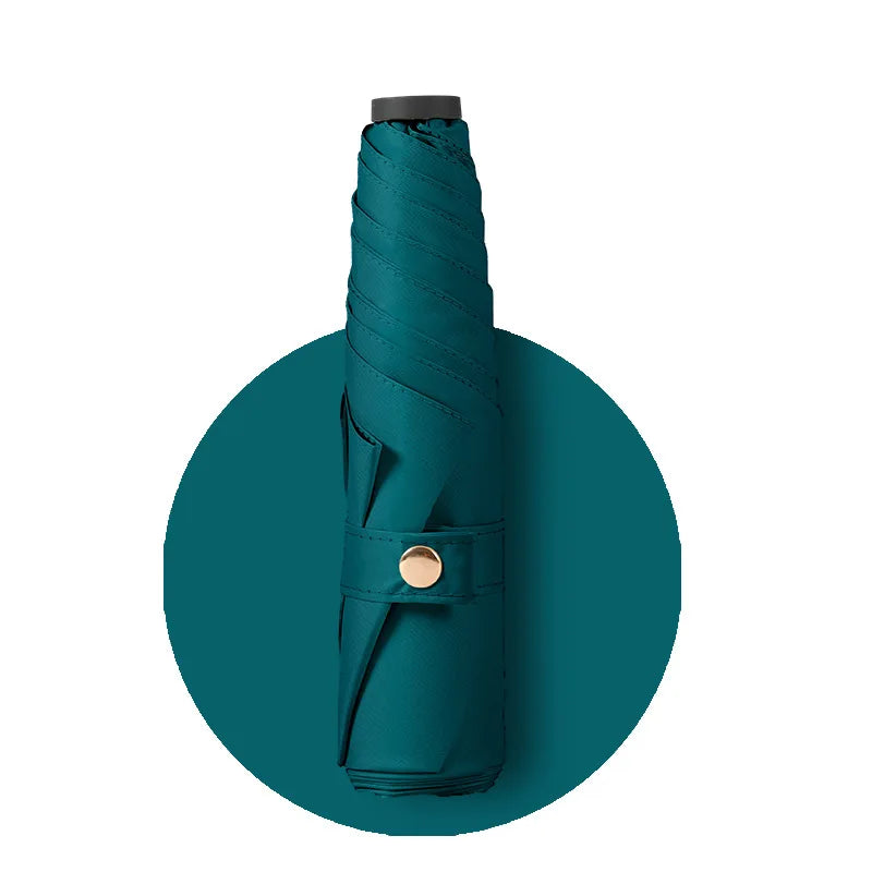 Ultra Light Carbon Fiber 3 Folding Pencil Umbrella UV Coating UPF50+ Black Pongee 190T Rubber Handle Mini Adults Beach Use Main image