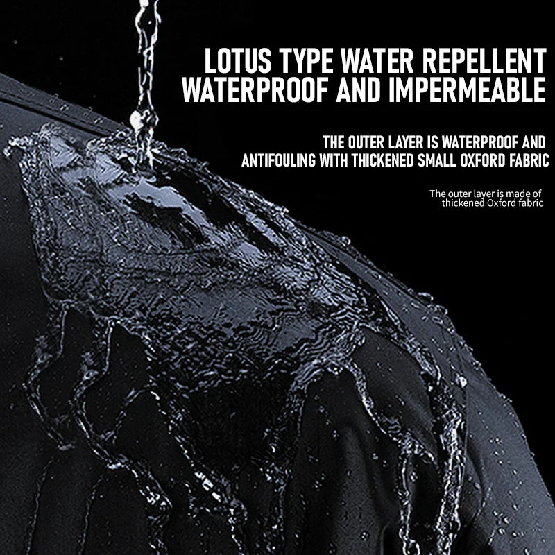 Adult Double Layer Raincoat With Warm Velvet Lining Logo Hooded Waterproof Reflection Tape Outdoor Travel Riding Rain Boys Girls