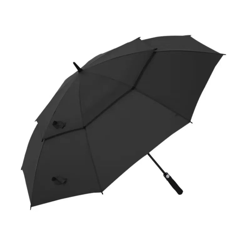 Wholesale Custom Large Double Canopy Automatic Open Golf Umbrella With Logo Vented Windproof Design for Travel
