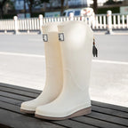 Lady Fashion Anti-Skid Rubber Women's Long Water Shoes Martin Rain Boots Waterproof Steel Insole for Work Winter Use