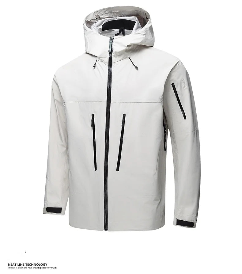 Single Layer Windproof Waterproof Outdoor Punching Jacket  Rain Jacket Spring Autumn Hiking Group Printed Embroidery Logo