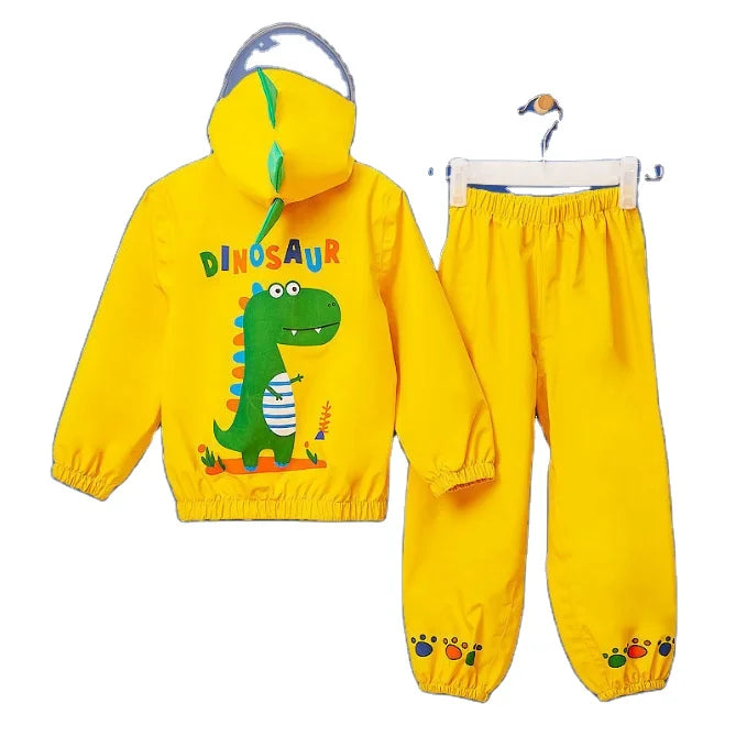 Outdoor Full Body Waterproof Student Raincoat Suit for Girls XXL Size Cartoon Printed Polyester With Hood Logo Decoration Main image