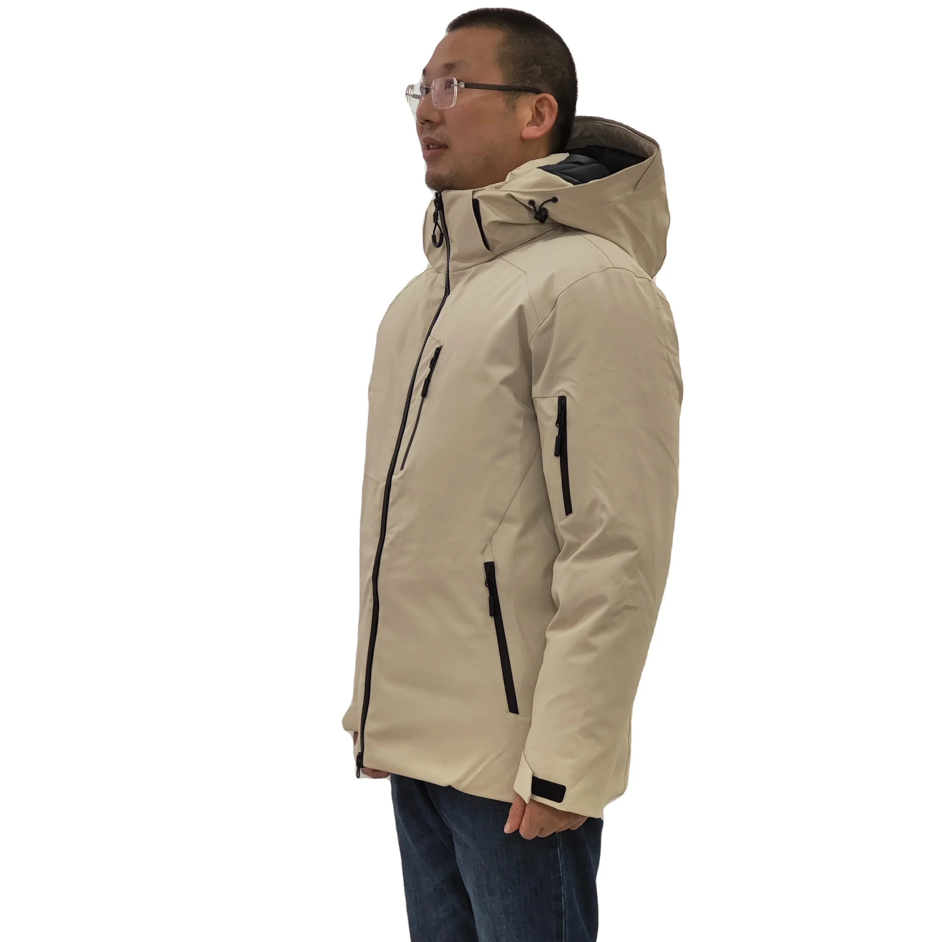 Custom Peak Extreme Cold Goose Down Raincoat for Mountaineering Waterproof Anti-Static Rain-Proof Logo Hood Style Travel Hiking