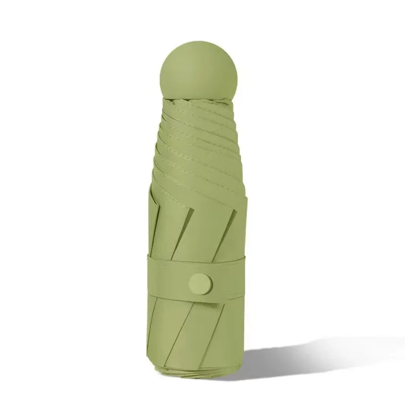 Super Mini Pocket Compact UV 5-Folded Umbrella With Automatic Open Fabric Case for Sun Protection for Travel Main image