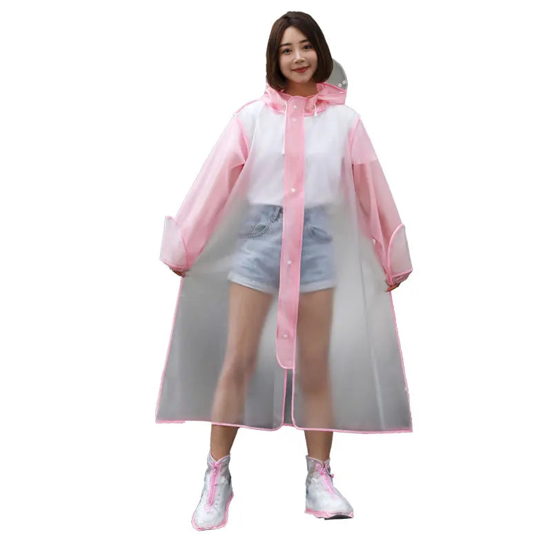 Hot Sale! Custom Designed Double Brim EVA Raincoat Hooded Waterproof Motorcycle Bike Poncho Rainy Work Outdoor Featuring Logo Main image