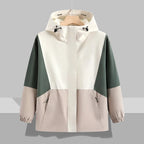 Men's Lightweight Waterproof Zippered Hooded Bomber Jacket with Heart Pattern Fall Streetwear Windbreaker