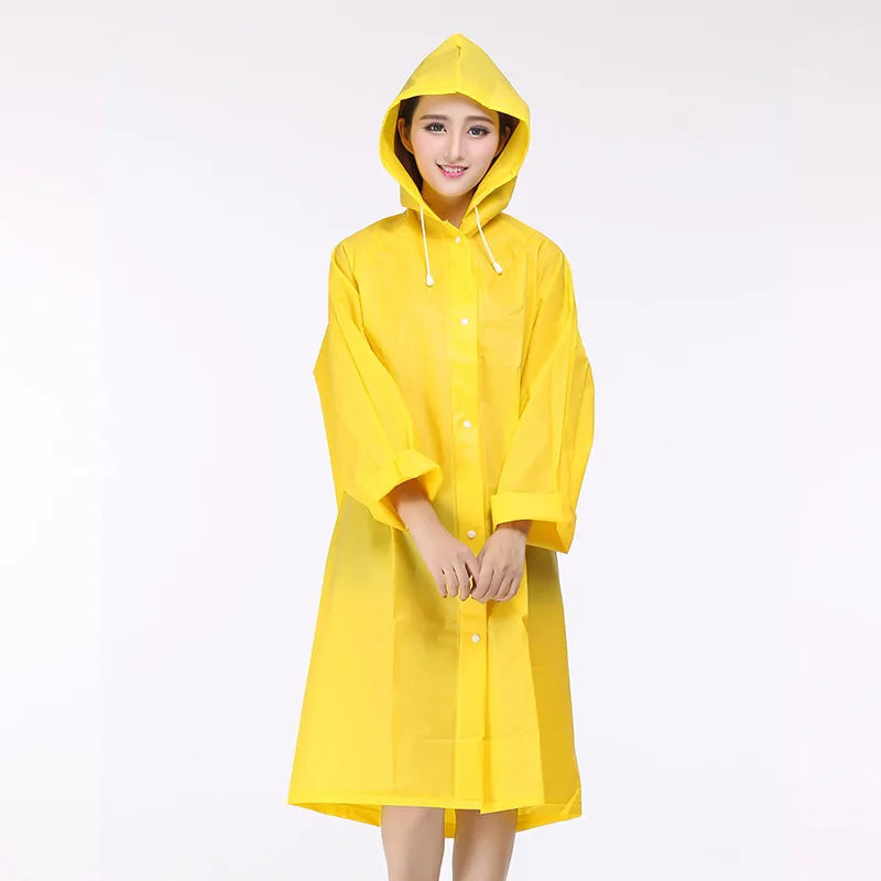 Custom High Quality Adult EVA PEVA Raincoat Waterproof Poncho for Outdoor Activity-for Hiking Travel Rainwear Clothing