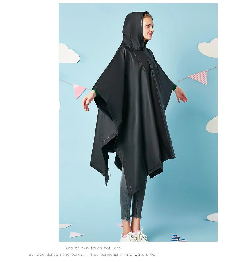 High Quality Lightweight Waterproof Adults Poncho 3 in 1 EVA Raincoat Rain Poncho for Travel Hiking Secondary image