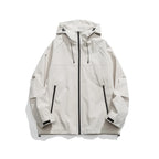 Outdoor Raincoat Windproof Shell Jacket Waterproof Zipper Gender-neutral Trendy Mountaineering Hooded Jacket