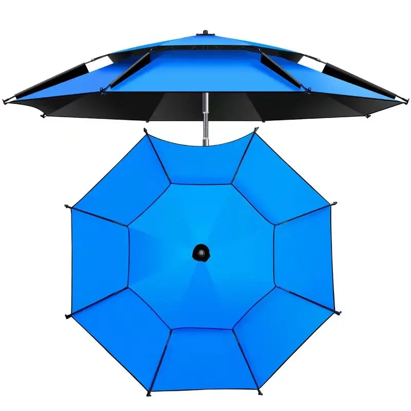 Fishing Umbrella Buckle Flower Double-layer Thickened Windproof Universal Full Shading Parasol