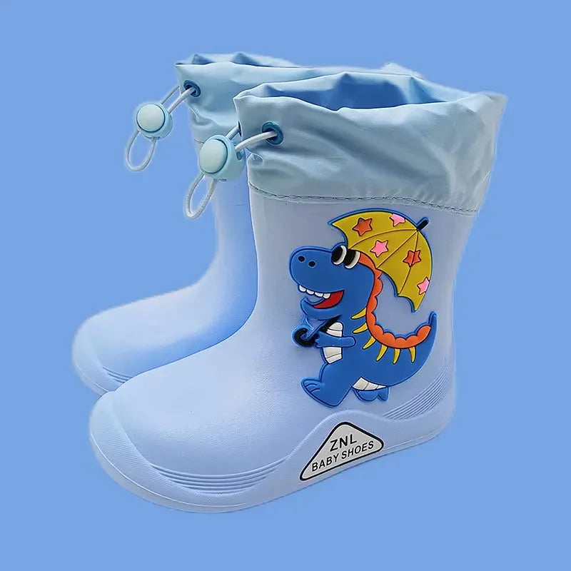 Unisex EVA Rain Boots Lovely Cartoon Design Lightweight High-Style Mid-Calf Shoes Non-Slip Cute Insole Cotton Lining Camping Secondary image