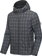 Mens XXL Softshell Jacket Fleece Lined Water Repellent With Removable Hood for Rainy Day Hiking Waterproof Polyester Raincoat