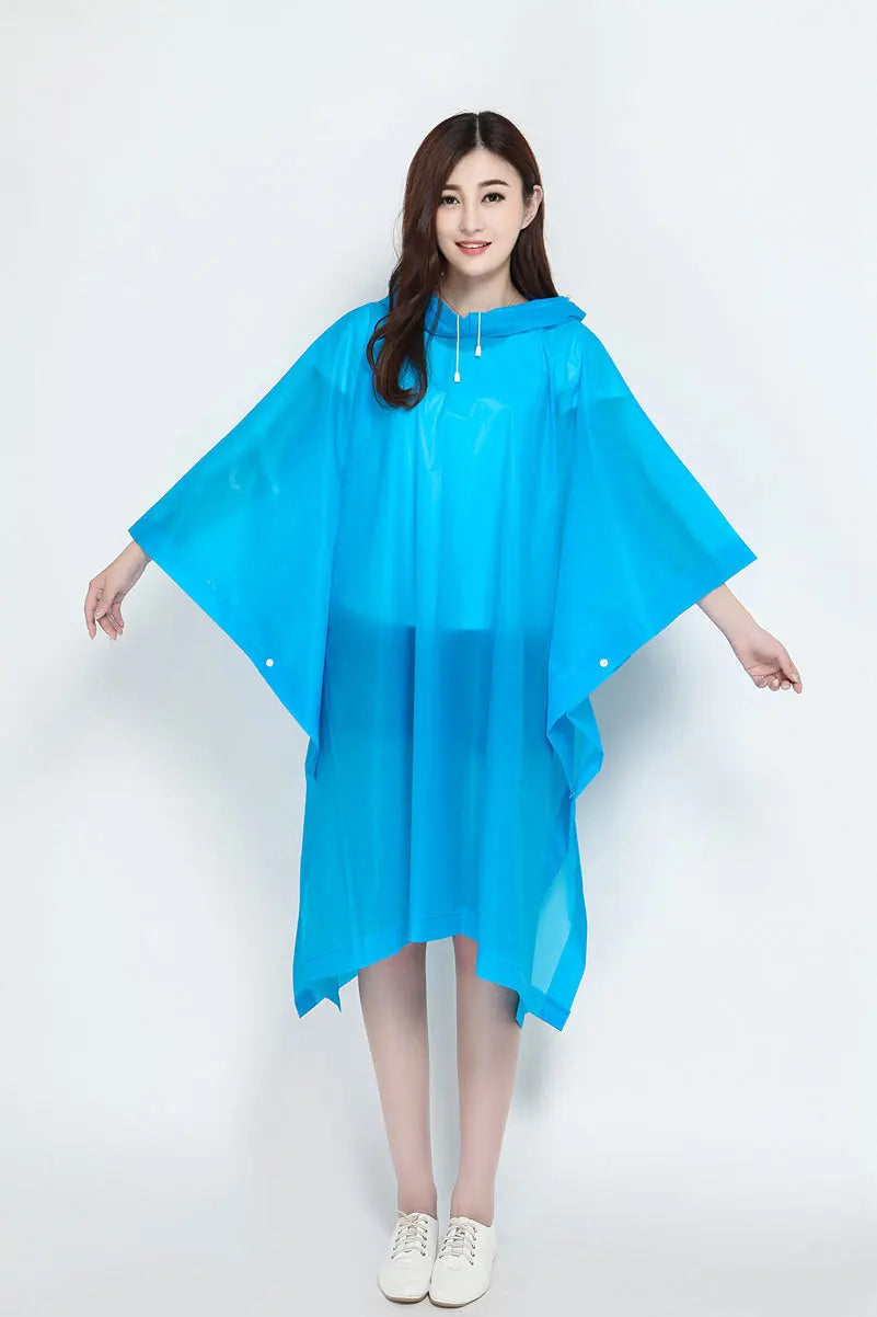 EVA Adult Waterproof Rain Jacket for Women Custom Logo Windproof Raincoat With One Pocket Poncho Style