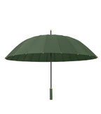 23-Inch 24K Japan Design Straight Umbrella Leather Handle Windproof Rain Customizable Logo Fabric Material Promotional Features