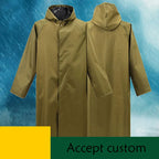 Thickened One-Piece Long Canvas Raincoat Adult Flood Prevention Windbreaker Poncho Men Women Outdoor Labor Protection Camping