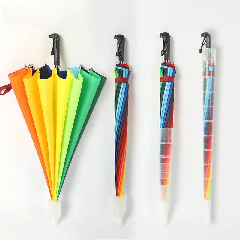 Factory Price Gay Pride rainbow Umbrella  Rainbow Canopy 16 Ribs Travel Waterproof Windproof rainbow Umbrella Main image