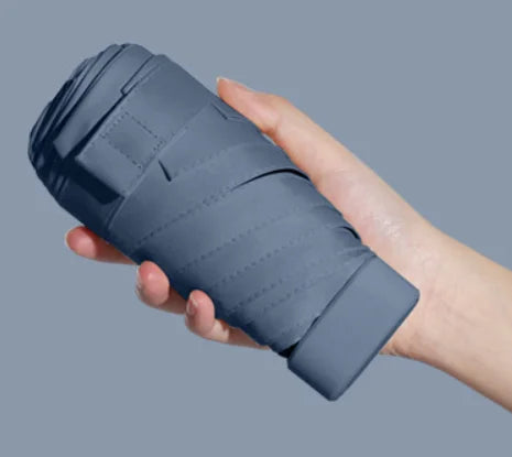 Women's Portable Mini Folding Umbrella 50% UV Protection 60% Sun and Rain Dual Use 50% off Capsule Design for Travel
