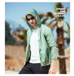 Men's Packable RainJacket Outdoor Waterproof HoodedLightweight  Hiking Jacket for Men Women Adult Blue Green Yellow