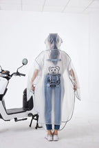 Modern Design Adult Boys and Girls  EVA Long Raincoat Backpack Waterproof Windproof for Outdoor Touring Travel Electric Bicycle