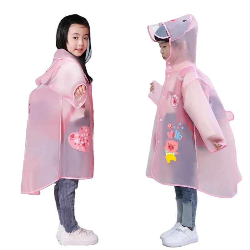 High Quality Kids Waterproof EVA Poncho Raincoat Eco Friendly Cartoon Print Student School Children Rain Coat