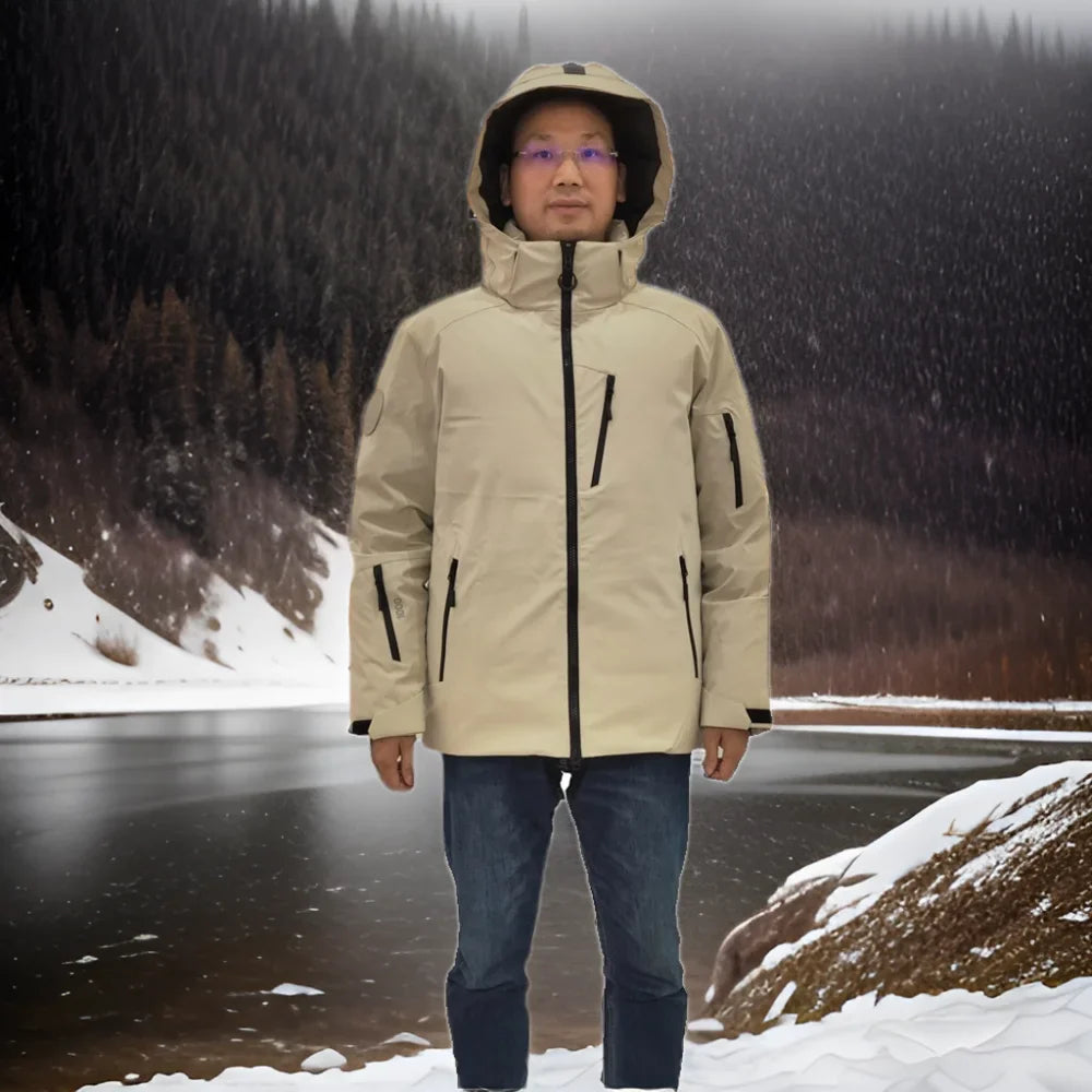 Custom Peak Extreme Cold Goose Down Raincoat for Mountaineering Waterproof Anti-Static Rain-Proof Logo Hood Style Travel Hiking Secondary image