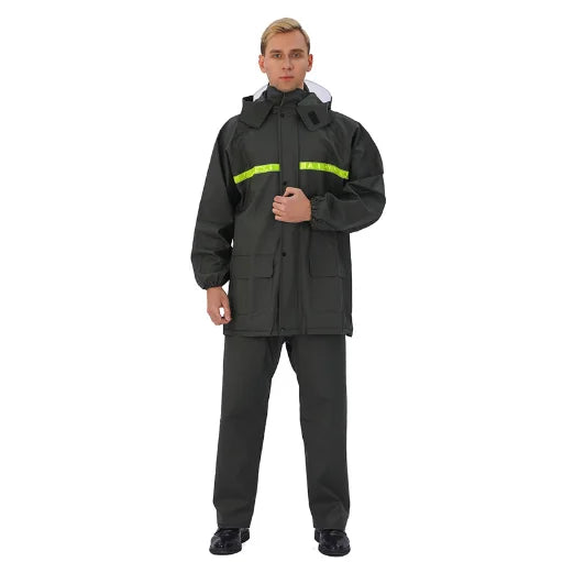 Knitted Cloth Raincoat Rain Pants Suit Rainstorm Proof Reflective Full Body Thickened Outdoor Fishing Take Away Raincoat