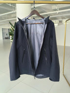 Men's Softshell Jacket With Hood Fleece Lined Windbreaker Lightweight Waterproof Jackets for Hiking