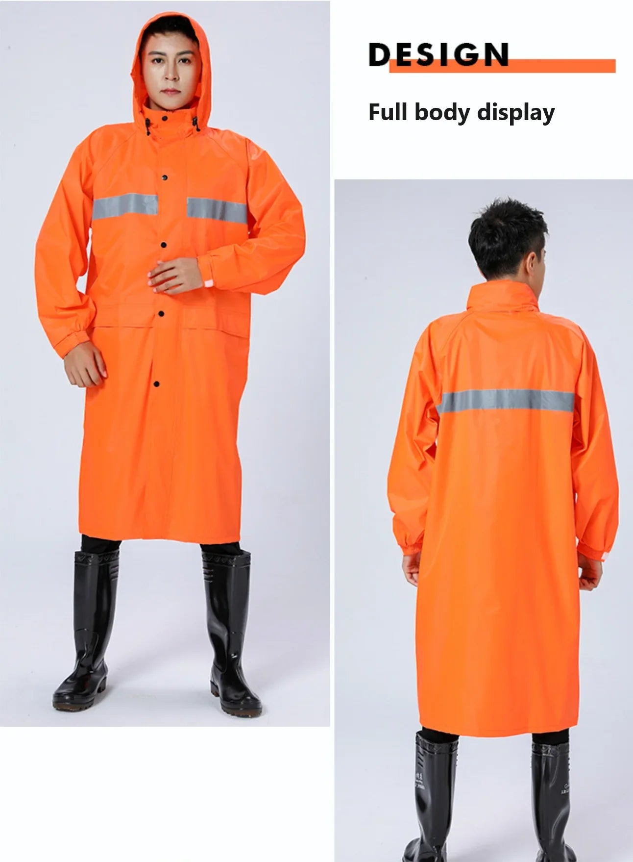 Black Double-layer Polyester Pongee Textile Full Body Rainstorm Proof Takeaway Duty Fishing Cycling Split Raincoat Suit