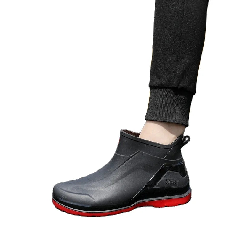 Factory Waterproof Ankle Neoprene Boots Non-slip Work Shoes Rubber Water Fashion Boots Outdoor Rainboots for Men Women Main image