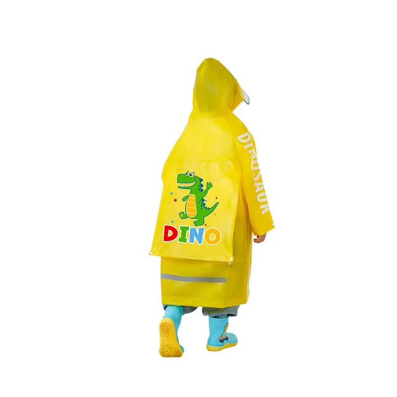 New Style Waterproof EVA Raincoat for Kids Teenagers Fashion Cartoon Animal Print Poncho School Hiking Fashionable Children