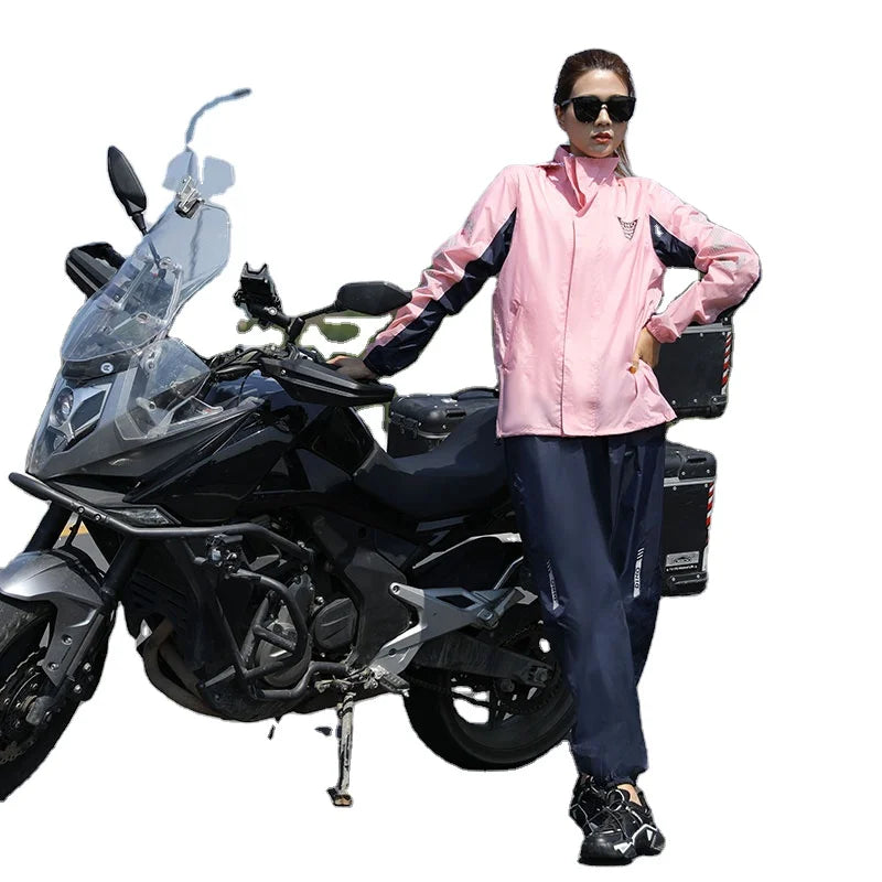 Women's & Men's Reflective Rain Jacket Coat PU Material Waterproof Nylon Split Raincoat Pants Suit for Work Hiking & Fishing Main image