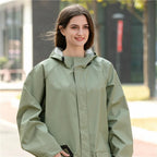 Women's Fashion Windbreaker Jacket Long-Style Thickened EVA Raincoat With Large Brim Waterproof Rainwear Explosion-Proof